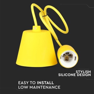 Lampadario a Sospensione E27 in Silicone Giallo max 60W IP20 V-TAC VT-7228-Y - foto 6