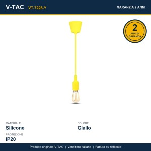 Lampadario a Sospensione E27 in Silicone Giallo max 60W IP20 V-TAC VT-7228-Y - foto 9