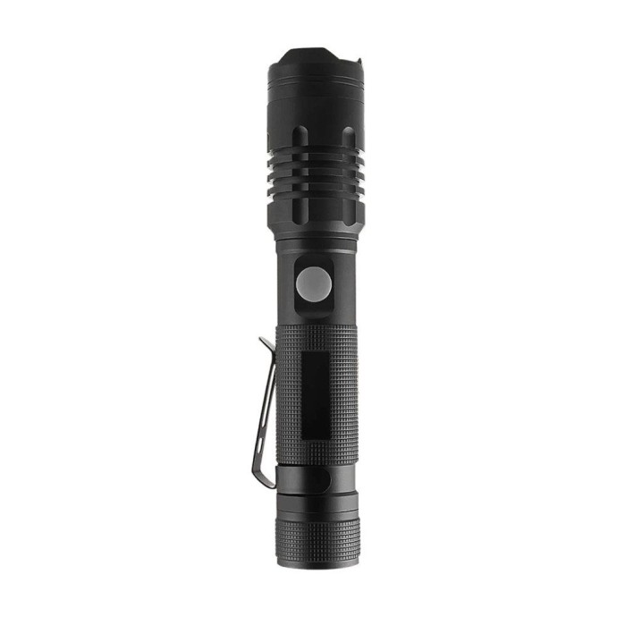 Torcia LED ricaricabile 10W USB-C 1000lm IP54 in alluminio nero V-TAC VT-9910