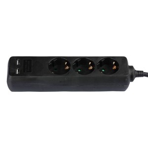 Multipresa 3 Prese Schuko 16A con 2 USB-A, Cavo 5m, Nero - V-TAC VT-1125-2 - foto 11
