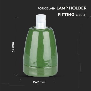 Portalampada E27 in porcellana verde max 60W V-TAC VT-799-GN - foto 7