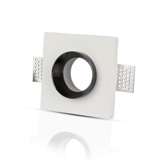 Portafaretto LED da incasso quadrato GU10 GU5.3 gesso bianco nero V-TAC VT-866-BSQ