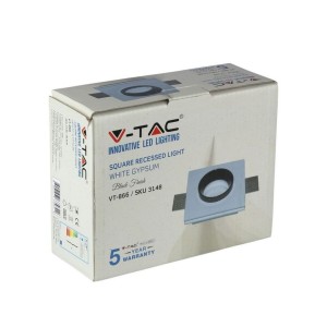 Portafaretto LED da incasso quadrato GU10 GU5.3 gesso bianco nero V-TAC VT-866-BSQ - foto 2