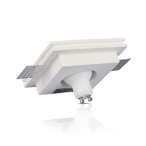 Portafaretto LED da incasso quadrato GU10 GU5.3 gesso bianco nero V-TAC VT-866-BSQ - foto 8