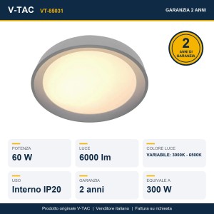 Lampadario LED 60W CCT 3000K-6500K nero con telecomando V-TAC VT-85031 - foto 10