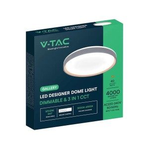 Plafoniera LED 40W CCT 3000K 4000K 6500K con Telecomando Effetto Legno V-TAC VT-85035 - foto 2