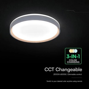 Plafoniera LED 40W CCT 3000K 4000K 6500K con Telecomando Effetto Legno V-TAC VT-85035 - foto 6
