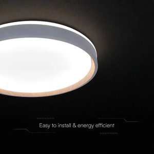 Plafoniera LED 40W CCT 3000K 4000K 6500K con Telecomando Effetto Legno V-TAC VT-85035 - foto 8