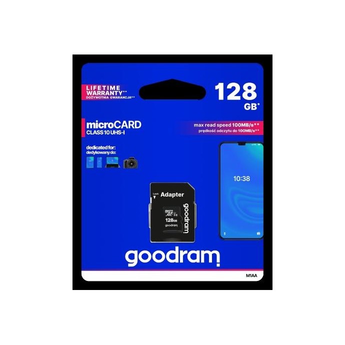 microSD 128GB CARD class 10 UHS I + adapter - retail blister microSD 128GB CARD class 10 UHS I + adapter - retail blister