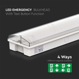 Lampada LED di emergenza 3W 6400K IP65 autonomia 3h V-TAC VT-996 - foto 4