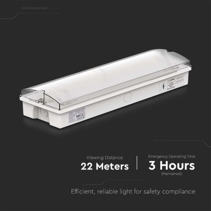 Lampada LED di emergenza 3W 6400K IP65 autonomia 3h V-TAC VT-996