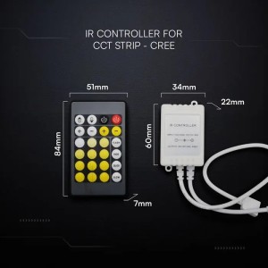 Controller Dimmer IR CCT 2 Canali 12V/24V 2A con Telecomando per Strip LED CREE V-TAC - foto 3