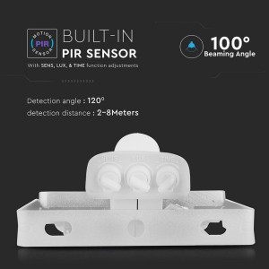 Faro LED 50W 3000K IP65 con Sensore PIR e Crepuscolare Bianco V-TAC VT-50-S-W - foto 10