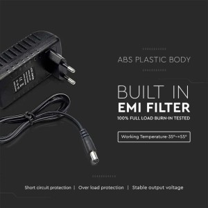 Alimentatore LED 30W 12V 2.5A Plug and Play Jack 2.1 IP44 Nero V-TAC VT-23032 - foto 5