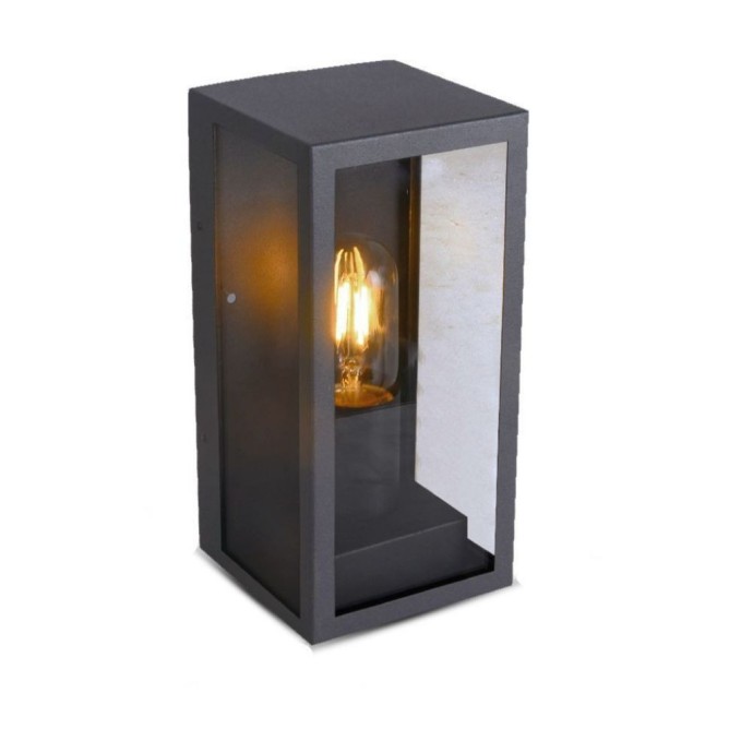 Applique LED da esterno E27 max 60W nero IP44 rettangolare V-TAC VT-837
