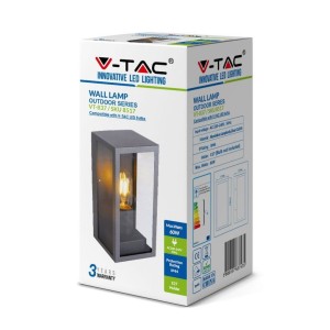 Applique LED da esterno E27 max 60W nero IP44 rettangolare V-TAC VT-837 - foto 2