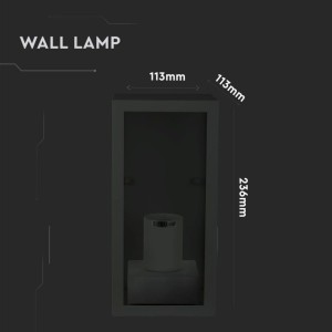 Applique LED da esterno E27 max 60W nero IP44 rettangolare V-TAC VT-837 - foto 5