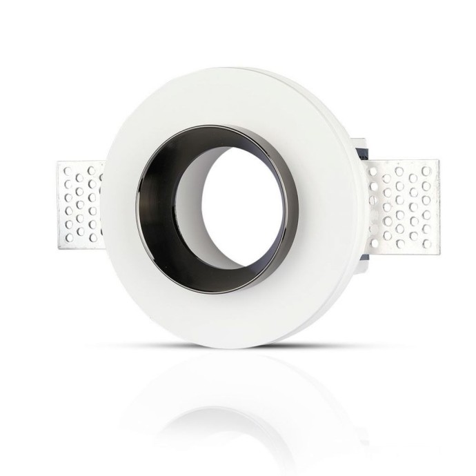 Portafaretto da incasso rotondo GU10 e GU5.3 in gesso bianco e nero V-TAC VT-866-BRD