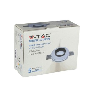 Portafaretto da incasso rotondo GU10 e GU5.3 in gesso bianco e nero V-TAC VT-866-BRD - foto 2