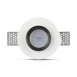 Portafaretto da incasso rotondo GU10 e GU5.3 in gesso bianco e nero V-TAC VT-866-BRD - foto 7