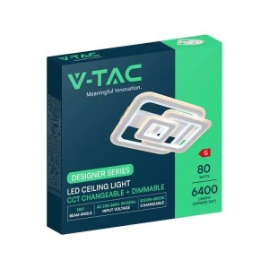 Lampadario LED 80W CCT 3000K 4000K 6500K dimmerabile con telecomando V-TAC VT-84040 - foto 2