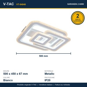 Lampadario LED 80W CCT 3000K 4000K 6500K dimmerabile con telecomando V-TAC VT-84040 - foto 13