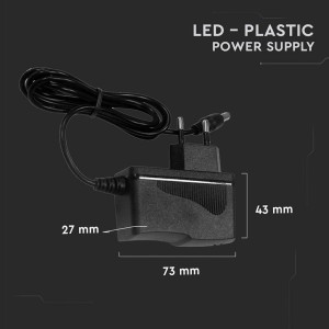 Alimentatore LED 18W 12V 1.5A Plug and Play Jack 2.1 IP44 Nero V-TAC VT-23019 - foto 3