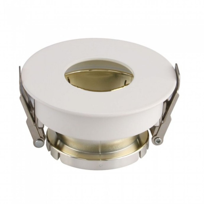 Portafaretto da incasso GU10 rotondo Ø75 mm bianco interno oro V-TAC VT-873-WG
