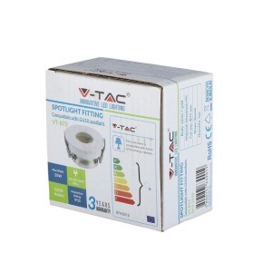 Portafaretto da incasso GU10 rotondo Ø75 mm bianco interno oro V-TAC VT-873-WG - foto 2