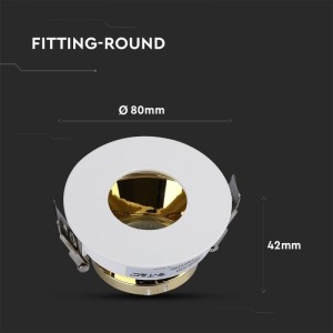 Portafaretto da incasso GU10 rotondo Ø75 mm bianco interno oro V-TAC VT-873-WG - foto 3