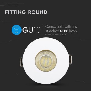 Portafaretto da incasso GU10 rotondo Ø75 mm bianco interno oro V-TAC VT-873-WG - foto 7