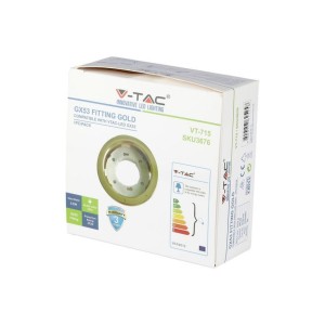 Portafaretto LED da Incasso Rotondo GX53 Oro Ø105 mm IP20 V-TAC VT-715-G - foto 2