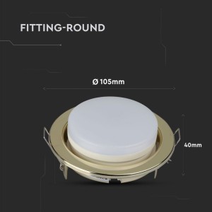 Portafaretto LED da Incasso Rotondo GX53 Oro Ø105 mm IP20 V-TAC VT-715-G - foto 3