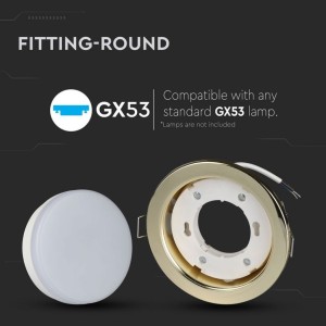 Portafaretto LED da Incasso Rotondo GX53 Oro Ø105 mm IP20 V-TAC VT-715-G - foto 5