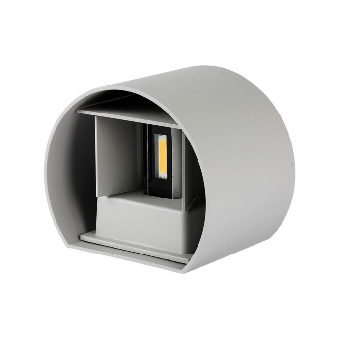 Applique LED da esterno doppio COB 6W 4000K IP65 grigia rotonda V-TAC VT-756