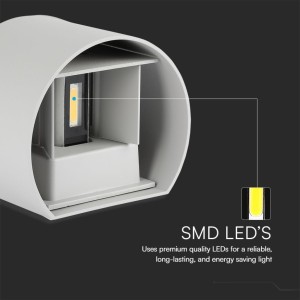 Applique LED da esterno doppio COB 6W 4000K IP65 grigia rotonda V-TAC VT-756 - foto 3