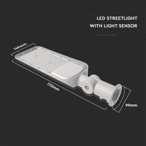 Armatura Stradale LED 50W 6500K IP65 con Sensore, Chip Samsung, Grigio - V-TAC PRO - foto 14