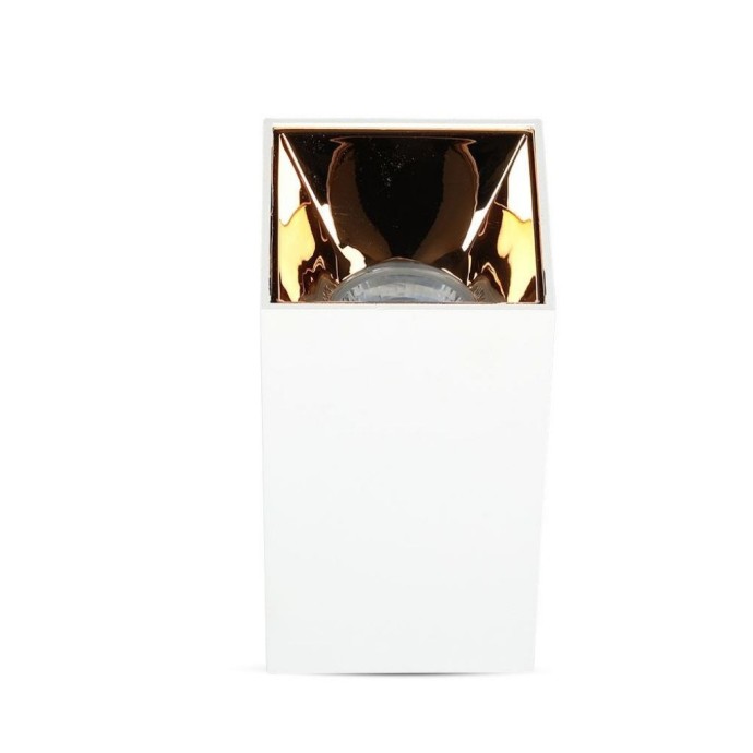 Portafaretto LED da Plafone Quadrato GU10 Bianco Riflettore Oro Rosa V-TAC VT-882-Q