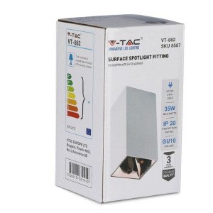 Portafaretto LED da Plafone Quadrato GU10 Bianco Riflettore Oro Rosa V-TAC VT-882-Q - foto 2