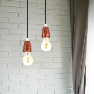 Portalampada E27 in porcellana marrone max 60W IP20 V-TAC VT-799-BR - foto 2