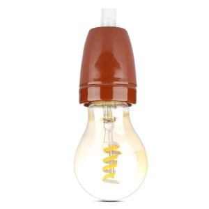Portalampada E27 in porcellana marrone max 60W IP20 V-TAC VT-799-BR - foto 5