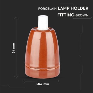 Portalampada E27 in porcellana marrone max 60W IP20 V-TAC VT-799-BR - foto 8
