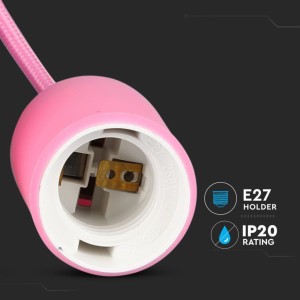 Lampada a Sospensione E27 max 60W in Silicone Rosa V-TAC VT-7228-PN - foto 6