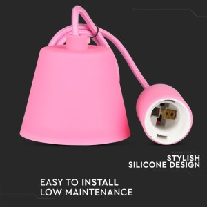 Lampada a Sospensione E27 max 60W in Silicone Rosa V-TAC VT-7228-PN - foto 7