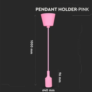 Lampada a Sospensione E27 max 60W in Silicone Rosa V-TAC VT-7228-PN - foto 8