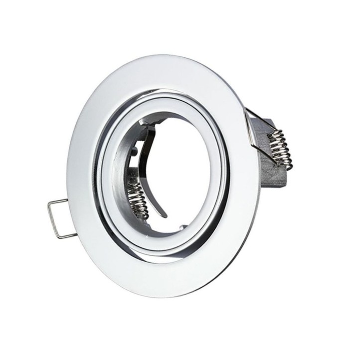 Portafaretto da incasso rotondo GU10 e GU5.3 grigio orientabile 15° V-TAC VT-775MG