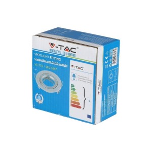 Portafaretto da incasso rotondo GU10 e GU5.3 grigio orientabile 15° V-TAC VT-775MG - foto 2