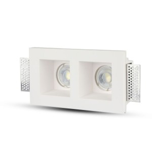 Portafaretto da incasso doppio rettangolare 2xGU10 o GU5.3 in gesso bianco V-TAC VT-762 - foto 6