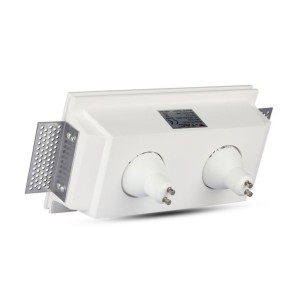 Portafaretto da incasso doppio rettangolare 2xGU10 o GU5.3 in gesso bianco V-TAC VT-762 - foto 8