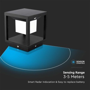 Lampada LED solare da esterno 2W con sensore di movimento 3000K IP65 nera V-TAC VT-11022-B - foto 6